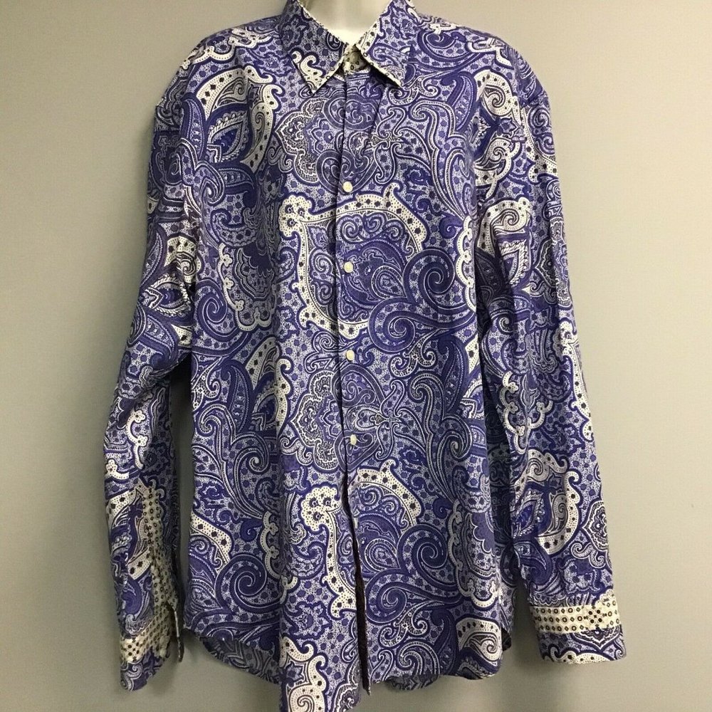 Robert Graham Long Sleeve Mens XL shirt abstract B
